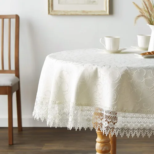 Vista 5 de Flor Lazo clásico Lace diseño Manteles, Rectangular