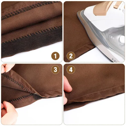 Vista 4 de Outus 2 rollos de cinta de dobladillo, cinta adhesiva para planchar sin coser para pantalones cada uno de 1/2 pulgada (70 yardas cada uno, negro)