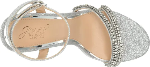 Vista 5 de Jewel Badgley Mischka Rochel - Tacón de plataforma con correas adornadas con piedras preciosas