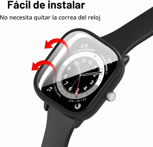 Vista 6 de Protector de pantalla para Amazfit GTS 4 Mini Smartwatch, paquete de 2 protectores de policarbonato duro, carcasa completa, accesorios para GTS 4