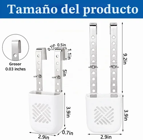 Vista 2 de Adjustble Toilet Tank Cleaning Tablet Holder, Bleach Tablets Bracket