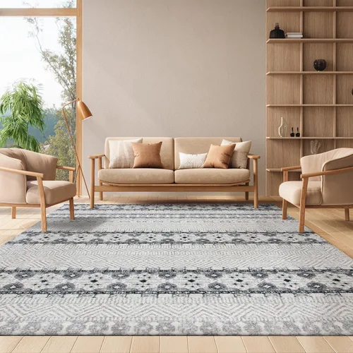 Vista 46 de SAFAVIEH Madison Collection - Alfombra decorativa de 2 pies 3 pulgadas x 4 pies, color carbón y gris, diseño bohemio chic, no desprende pelusa
