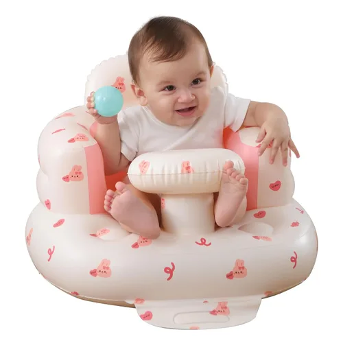 Vista 7 de AGITVPS Asiento de bebé inflable mejorado con bandeja para bebés de 3 a 36 meses, asiento de bumbo con bomba de aire integrada con bandeja, silla