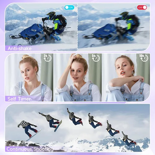 Vista 6 de Cámara digital, enfoque automático de 48 MP UHD 4K, cámara de vlogging de 16X, zoom digital portátil y compacta, cámara digital para adolescentes