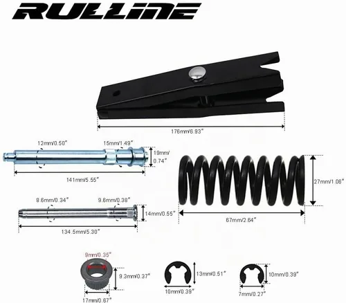 Vista 2 de Kit de reparación de bisagra de puerta RULLINE con herramienta de resorte - Compatible con Chevy GMC Suburban Tahoe - Kit de perno y buje de bisagra