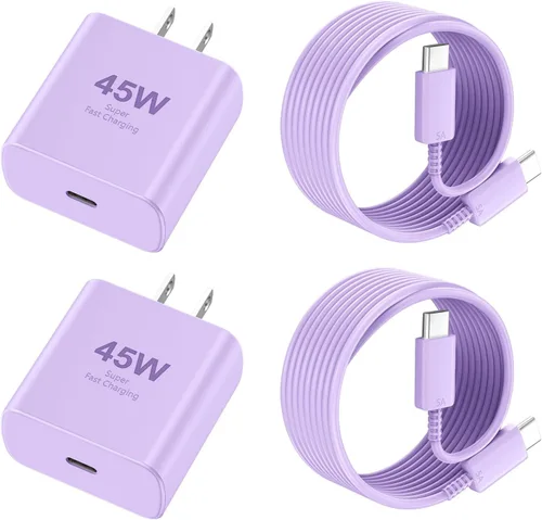 Vista 13 de Cargador para teléfono 17 16 Pro Max de carga rápida, 45 W USB C Phone 17 16 Bloque de carga súper rápido con cable de carga tipo C de 6.6 pies