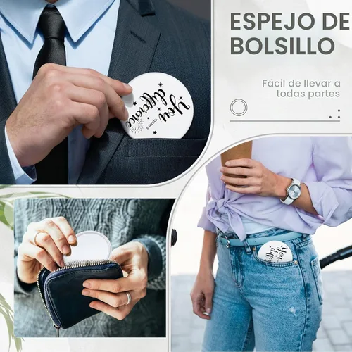 Vista 3 de Hoolerry - 24 piezas de espejos compactos You Make a Difference, regalos a