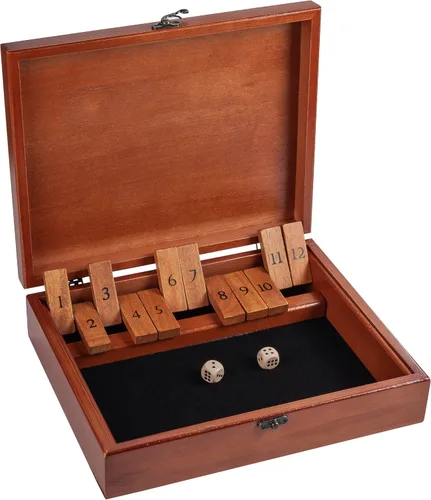 Vista 11 de WE Games Juego de mesa de 12 números Shut The Box - Caja de madera teñida negra con tapa