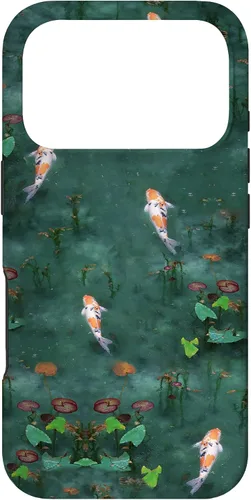 Vista 30 de Emerald Green Majestic Zen Water Garden Japanese Koi Fish Case for iPhone 17