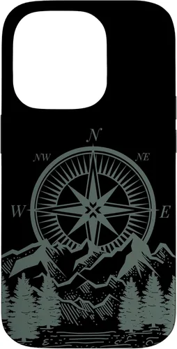 Vista 17 de iPhone 16 Compass Nautical Aesthetic Tree Mountains Landsacpe Case