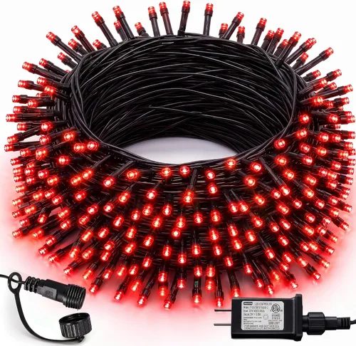 Vista 10 de Dazzle Bright - Guirnalda de luces para Halloween, 300 LED, 100 pies, 8 modos de iluminación, decoraciones para carnaval, jardín, exteriores y patio