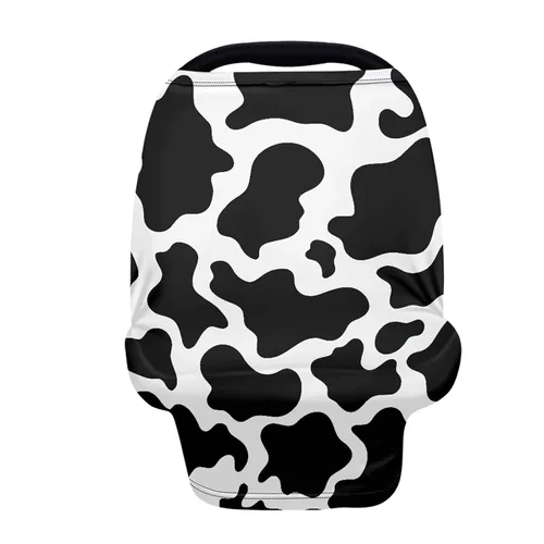 Vista 9 de Forchrinse Black and White Cow Print Nursing Cover Breastfeeding Scarf Soft Car Seat Cover for Babies Girls Infant Carseat Multi-Use Cover