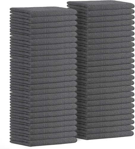 Vista 40 de Avalon Towels Paños de limpieza de microfibra (paquete de 48) – Tamaño 16 x 16 pulgadas, trapos de limpieza altamente absorbentes, sin pelusa Negro
