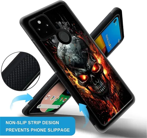Vista 1869 de Compatible con Google Pixel 4A 5G Mobile Case Creative Acrylic Panel trasero Silicona Protección Grip especialmente diseñado para Google Pixel 4A 5G