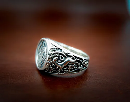 Vista 6 de Anillo de plata de ley 925 con sello católico de San Benito Medalla de San Benito, joyería de amuleto