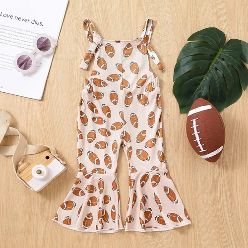 Vista 5 de Lamuusaa Traje de fútbol para niña pequeña, sin mangas, con tirantes, overoles acampanados, talla 6M-4T