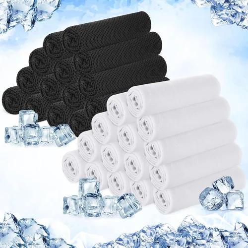Vista 11 de Hosuly Paquete de 30 Toallas Refrescantes, 40"x12" Hielo Transpirables Suaves Frías Paño de Sudor Microfibra Paños de Entrenamiento para Gimnasio