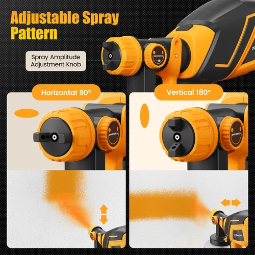 Vista 2 de Pulverizador de pintura inalámbrico para batería Dw 20V MAX, pulverizador de pintura eléctrico con 40.6 fl oz, fácil de limpiar, modos