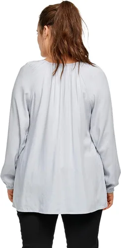 Vista 3 de Ellos Túnica campesina con cuello de corbata en talla grande para mujer