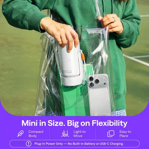 Vista 9 de Aurzen Roku TV E1R Mini proyector portátil inteligente con WiFi y Bluetooth Blanco