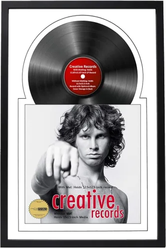 Vista 8 de Creative Picture Frames Marco de vinilo Jukebox de 16 x 24 pulgadas con doble paspartú, marco de álbum de discos LP para decoración de pared