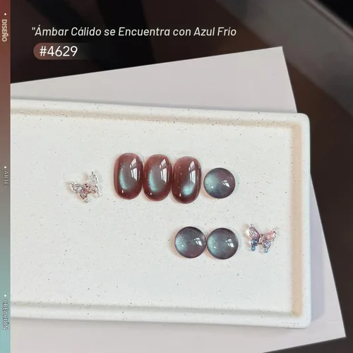 Vista 2 de GAOY Esmalte de uñas de gel Brown Cat Eye, 4629 azul ámbar, 0.5 fl oz Ámbar azul