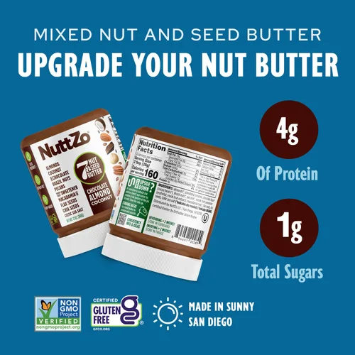 Vista 4 de NuttZo Mantequilla de Nueces y Semillas Keto Chocolate - 7 Mantequillas de Nueces y Semillas, Coco, Nueces de Brasil, Almendras, Nueces Pecanas