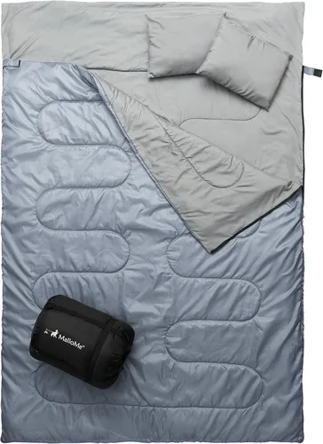 Vista 21 de MalloMe Sacos de dormir para adultos en clima frío y cálido – Saco de dormir para niños, niñas, niños – Accesorios ligeros esenciales de camping