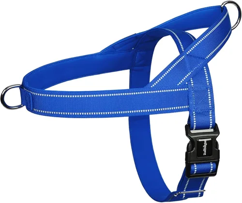 Vista 14 de rabbitgoo Arnés para perro sin tirones, ajuste rápido para perros de tamaño mediano con mango acolchado suave, chaleco reflectante ajustable