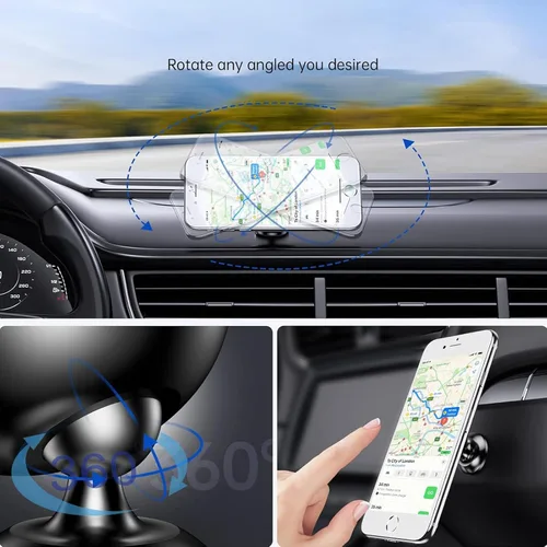 Vista 5 de Paquete de 2 soportes magnéticos para teléfono para automóvil, soportes magnéticos [4 placas] para soportes de teléfono de automóvil para tu