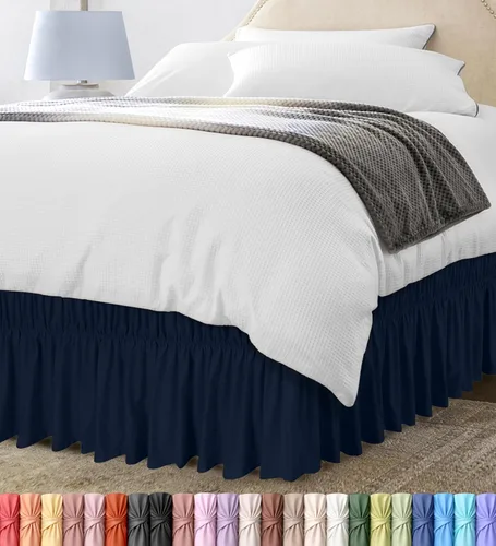 Vista 8 de Utopia Bedding Falda de Cama Elástica Twin - Volante de Fácil Colocación - Falda de Cama de Microfibra con Cinturón Elástico Ajustable Caída