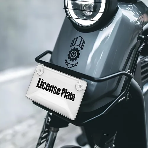 Vista 6 de Zpana Cubierta para placa de motocicleta, protector transparente irrompible para placa de motocicleta con tornillos y tapas de instalación, cubierta