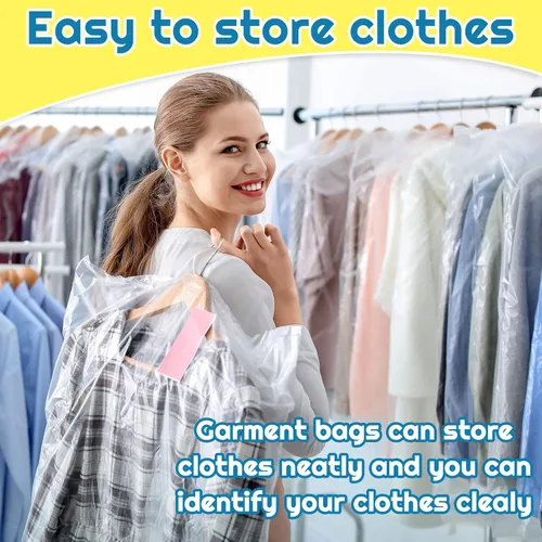 Vista 5 de Patelai - 40 bolsas de ropa para colgar, fundas de plástico transparente