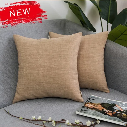 Vista 7 de Jeanerlor Decoración para el hogar de imitación de lino con textura de bambú Euro Almohada Lanzar Cojín Sham Cojín Cubierta para sofá, sofá, sofá