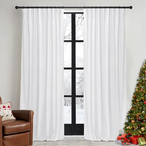 Vista 50 de RYB HOME Cortinas elegantes de terciopelo verde de 63 pulgadas de largo, bloqueo de luz, aislamiento térmico, elegantes cortinas de terciopelo