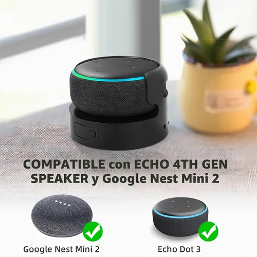 Vista 2 de Base de batería para Dot 3ª generación y soporte de batería Google Mini 2, cargador portátil para Dot 3ª batería de respaldo, 16 horas de tiempo