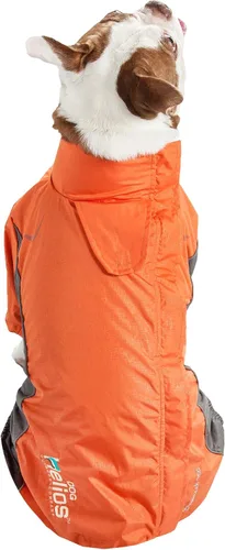 Vista 3 de DogHelios chamarra para perro Blizzard, de cuerpo completo, ajustable y reflectante 3M, XS, Anaranjado