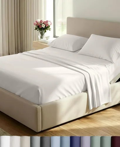 Vista 20 de California Design Den Juego de sábanas de lujo tamaño Queen, 800 hilos, 100% satén de algodón para cama tamaño Queen, juego de ropa de cama con Beige