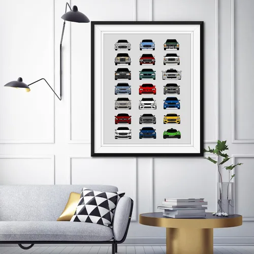 Vista 4 de Custom Car Posters Póster hecho a mano compatible con Mercedes-Benz Impresión de Evolución Arte de Pared Decoración Mejor de las Generaciones
