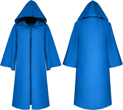 Vista 2 de HRSTUYL Capa para hombre vestidos para mujer capa con capucha para mujer capa de brujas capa medieval con capucha disfraz de mago