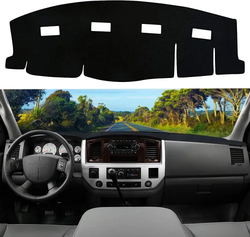 Vista 25 de Funda para tablero personalizada Compatible con Dodge Ram 1500 2019-2023 Antideslizante Decoración interior Protector de rayos UV y resplandor