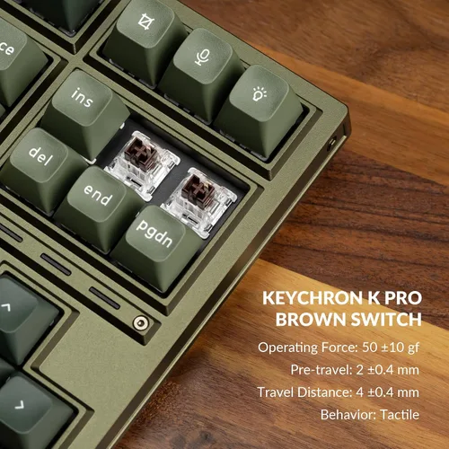 Vista 9 de Keychron Q3 Pro SE Teclado mecánico inalámbrico personalizado, diseño QMKVIA programable TKL BluetoothRGB con cable con interruptor marrón Keychron