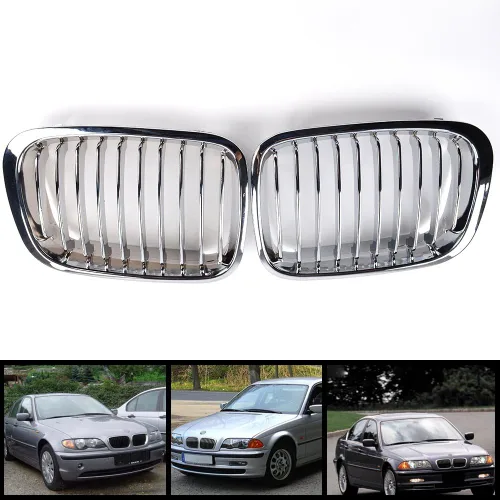Vista 2 de Astra Depot Reemplazo para BMW E46 316i, 318i, 320i, 323i, 325i, 328i, 330i de 1998-2001, rejilla frontal superior en forma de riñón para sedán de 4