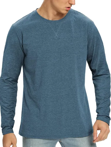 Vista 82 de NITAGUT Camiseta clásica de algodón para hombre con cuello redondo