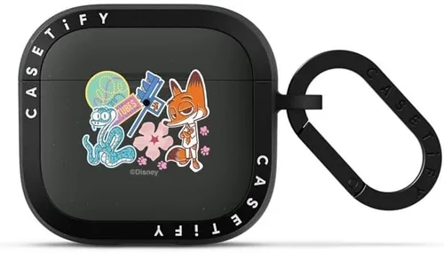 Vista 62 de CASETiFY AirPods Pro (1ª/2ª Gen) Estuche Bounce con Anillo [Colaboración Frozen] - Copo de Nieve de Anna - Taupe Mate