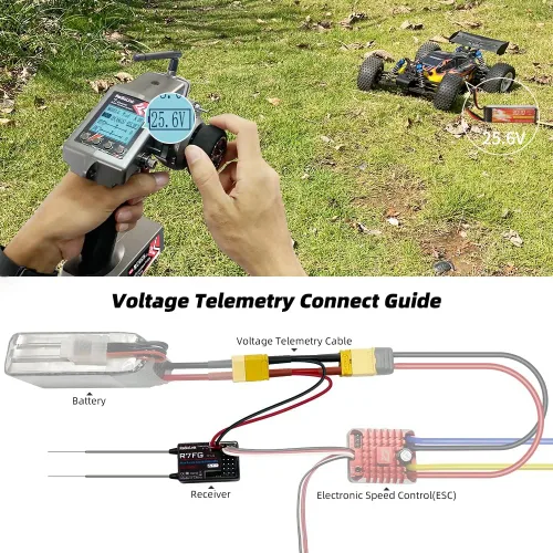 Vista 3 de Radiolink RC6GS V3 2.4G 7 canales RC Kit de controlador de radio de coche y R6FG Gyro Control remoto de largo alcance para RC Crawler Truck Drifting