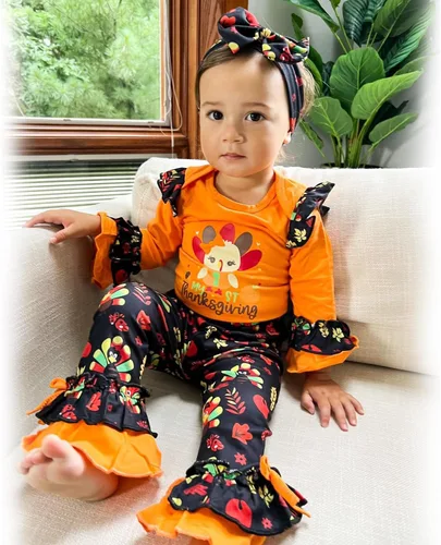 Vista 36 de HINTINA Conjunto de ropa para bebé recién nacida con diadema para el primer Halloween