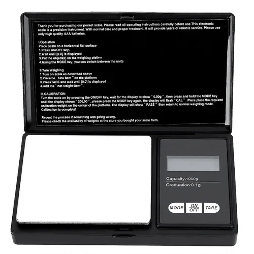 Vista 8 de Sanpyl Mini escala digital portátil LED, 35.27 oz/0.00 oz, negro y plata, joyería