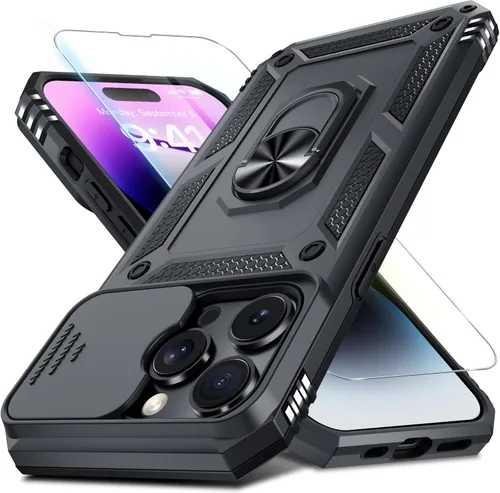 Vista 137 de Janmitta Funda para iPhone 8 Plus/7 Plus/6 Plus, Cubierta de Teléfono con Cubierta Deslizante Integrada para Lente de Cámara + Protector