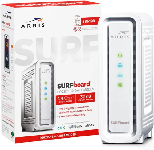 Vista 6 de Arris SURFboard SB6121 DOCSIS 3.0 Módem de cable, color negro, 5.2 נ5.2 pulgadas, certificado renovado, Blanco